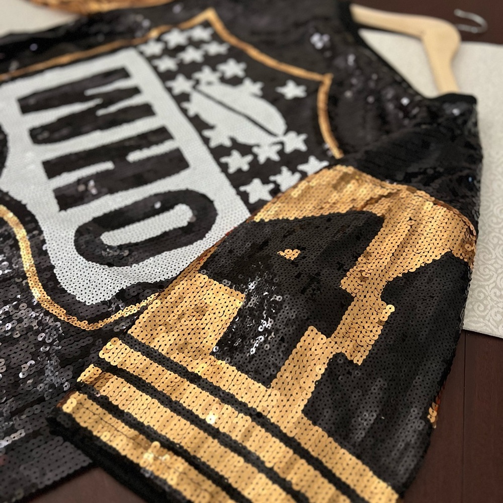 New Orleans Saints Black & Gold Sequin "Who Dat" #41 Dress One-Size Women’s - Picture 2 of 11